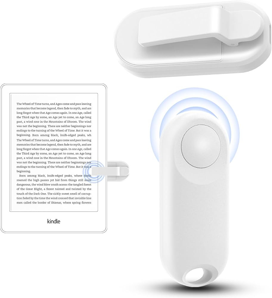 DATAFY Page Turner for Kindle Remote Control Page Turner Clicker for Kindle Paperwhite Oasis Kobo eReaders Reading Novels Kindle Accessories with Wrist Strap Storage Bag (White) | Amazon (US)
