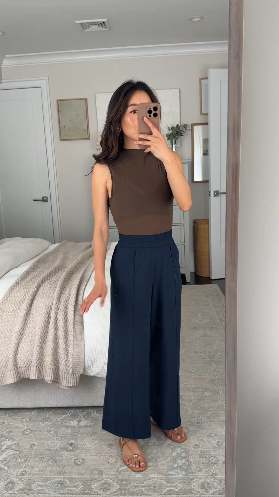Sizing info below!
• Breezily wide leg pant xxs in the 25” crop length - TTS, 11” high rise, 12.25” across waist. Very airy, machine washable. FYI the navy one in my order was a little shorter than the other colors.
• tank top xs - 2 pieces that include a sports bra and mesh overlay. 
• Loeffler Randall sandals 5.5 I’m usually between sizes and took my bigger half

lululemon busy mom style, petite friendly airport travel pants, athleisure

#LTKPetite #LTKTravel #LTKmomlife