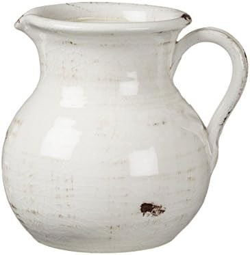 Sullivans White Ceramic Vase, Distressed White Pitcher for Rustic Home Decor, 8 x 9 Inches (CM251... | Amazon (US)