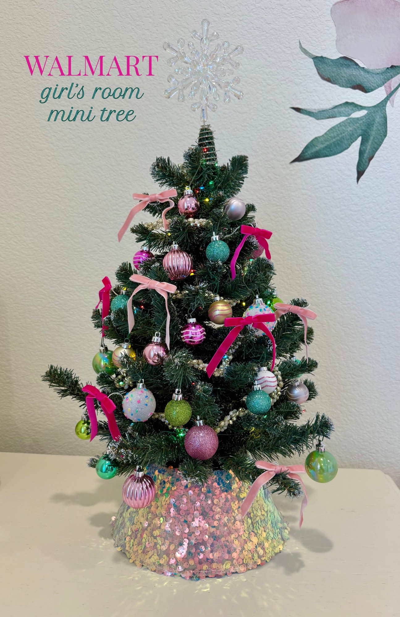 Fun and girly pink and green mini tree perfect for a girls room! 🎀🎄everything on it is from walmart! 🙌🏼

#christmastreebows #bowtree #kidsminitree #girlstree #kidsroomtree #pinktreedecor #pinkornaments  #christmastreedecor #christmasbows #bowdecor #christmasdecor #holidaydecor #christmasdecorating #holidaydecorating #christmasinspo #christmasdecorideas #holidayideas #christmashome #walmartchristmas #walmartchristmasdecor 