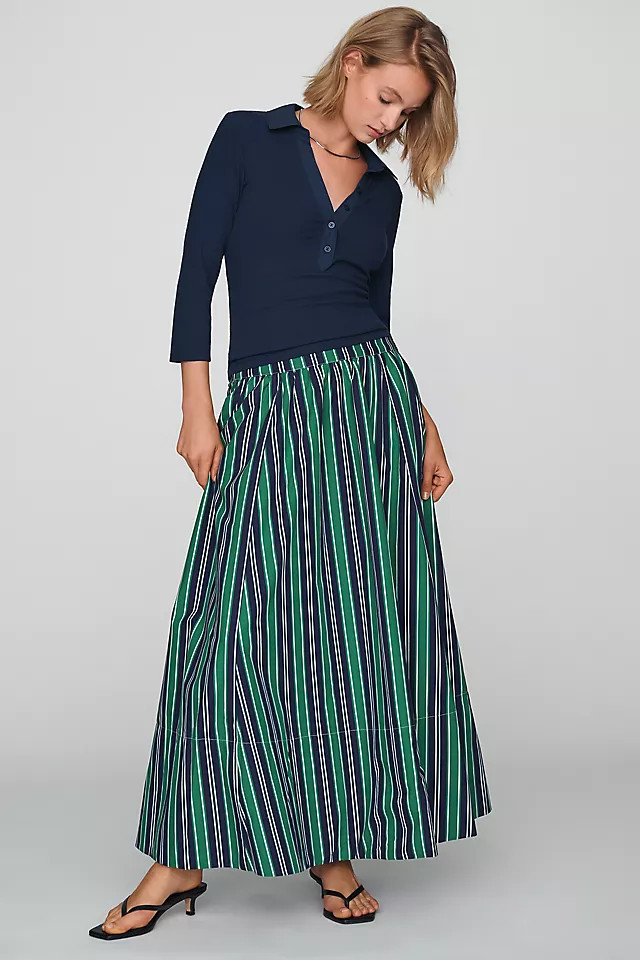 Jacie Poplin Printed Maxi Skirt | Anthropologie (US)