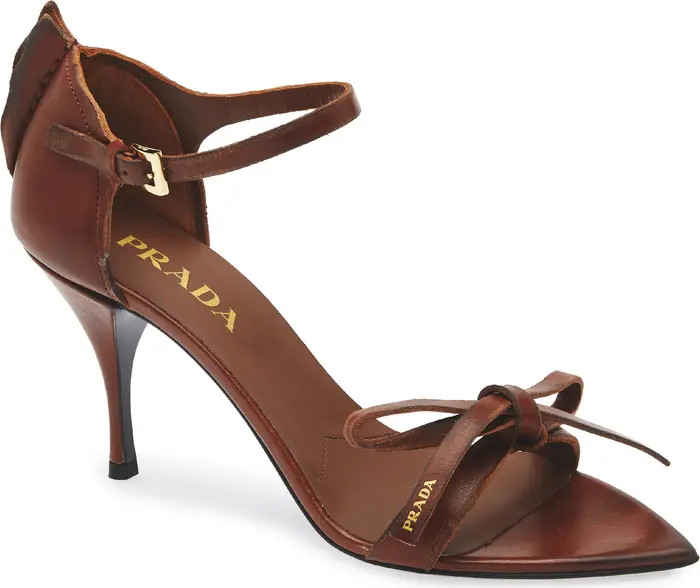 Prada Exposed Seam Ankle Strap Sandal (Women) | Nordstrom | Nordstrom