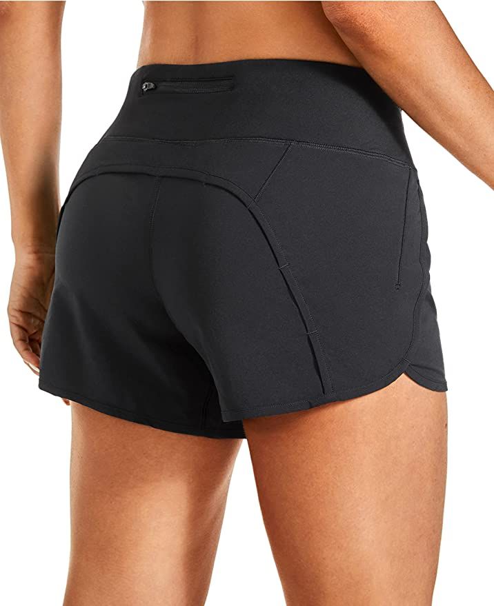 Amazon.com: CRZ YOGA Womens Lightweight Gym Athletic Workout Shorts Liner 4" - Quick Dry Running ... | Amazon (US)