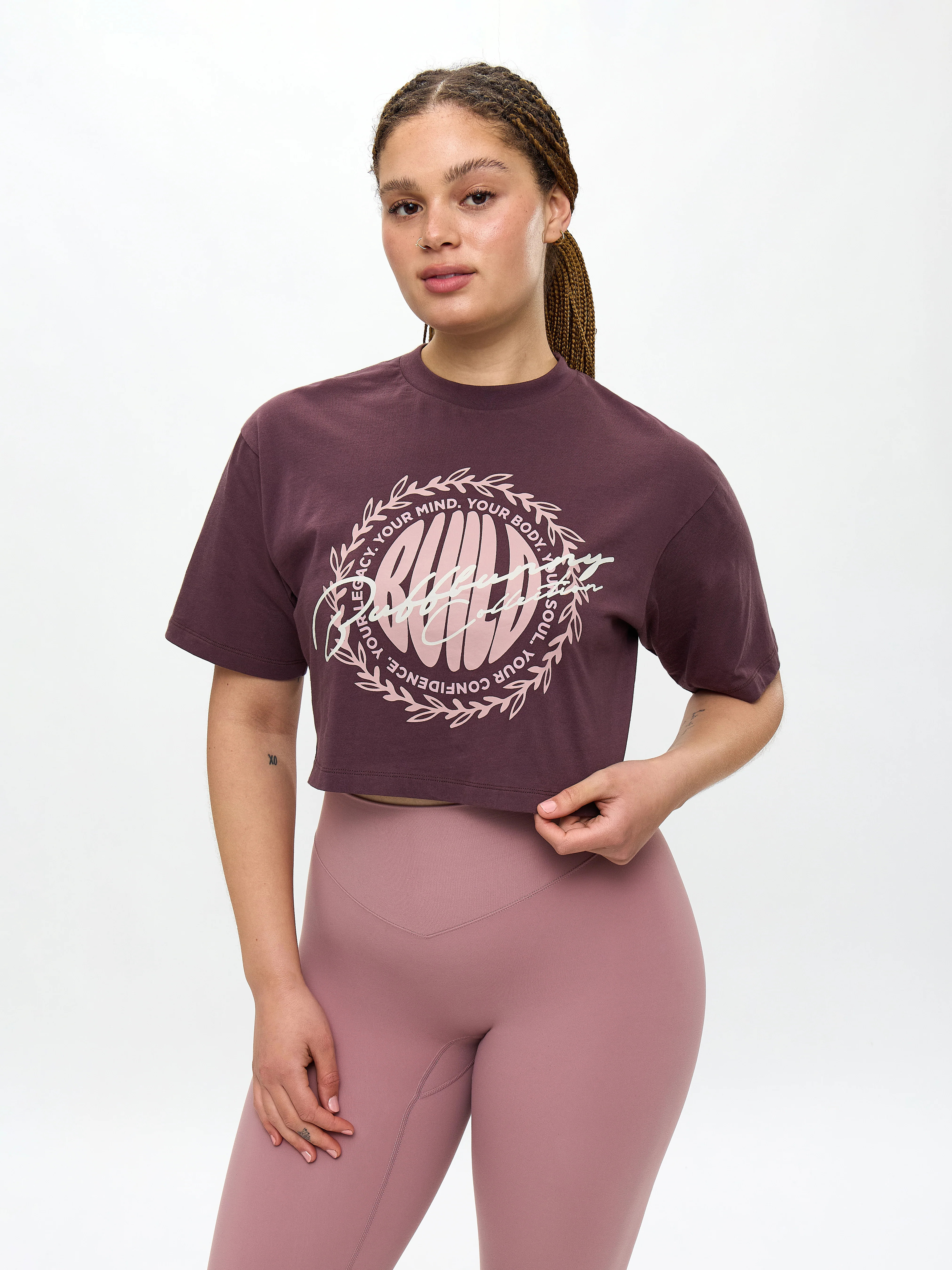 Build Crop Tee - Smoked Cherry XXXL | Buffbunny