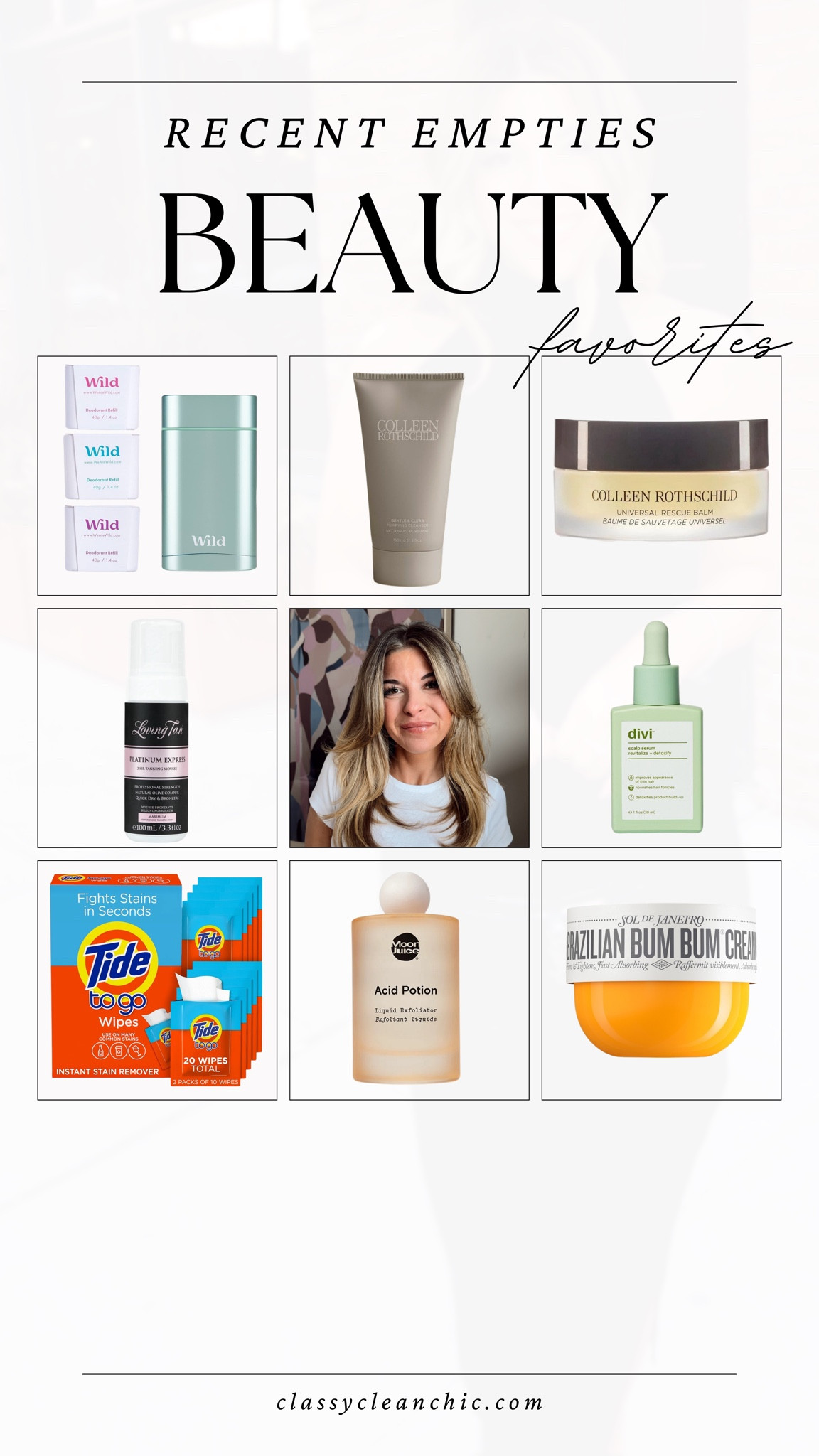 Beauty favorites makeup and skincare must haves self tan natural deodorant tide wipes and more. 

Loving tan code: Emerson 
Wild code: emerson20
Moon juice code: classycleanchic
Colleen Rothschild: emerson20 

#LTKFindsUnder100 #LTKBeauty #LTKHome
