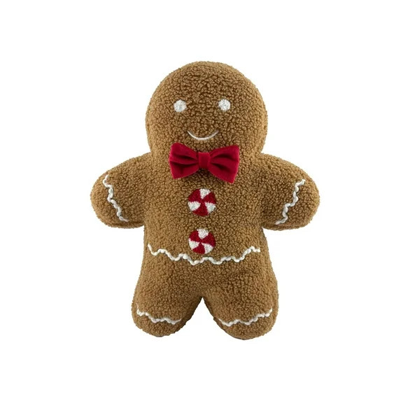 Gingerbread Shaped Christmas Pillow,Width is 11.25inch,Height is 13.5inch,by Holiday Time | Walmart (US)