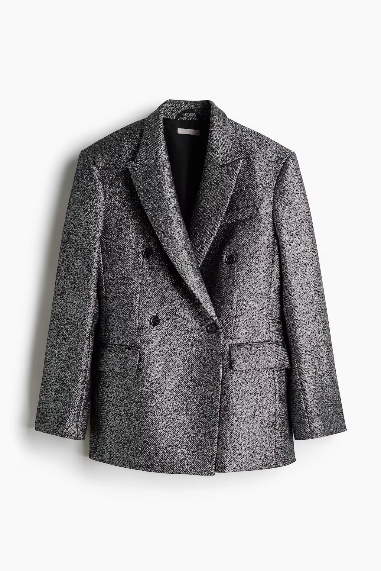 Wool-blend glittery blazer - Black/Glittery - Ladies | H&M GB | H&M (UK, MY, IN, SG, PH, TW, HK)