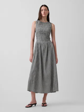 Gingham Smocked Drop-Waist Maxi Dress | Gap (US)