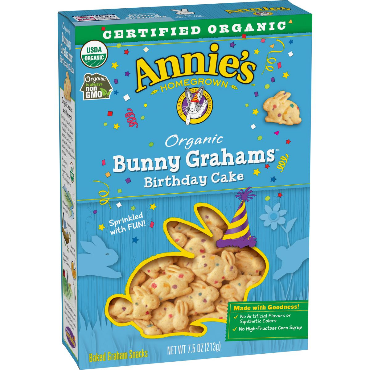 Annie's Organic Birthday Cake Bunny Grahams Baked Snacks - 7.5oz | Target