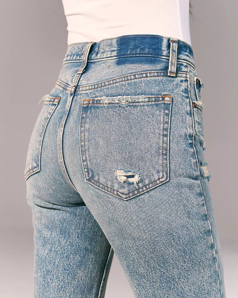 Ripped High Rise Mom Jeans | Abercrombie & Fitch US & UK