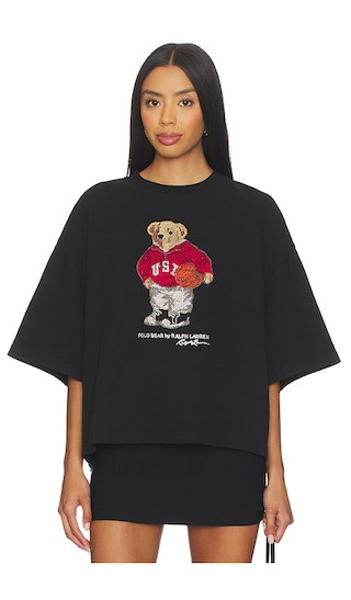 Rhinestone Polo Bear Cotton Jersey Tee in Polo Black | Revolve Clothing (Global)