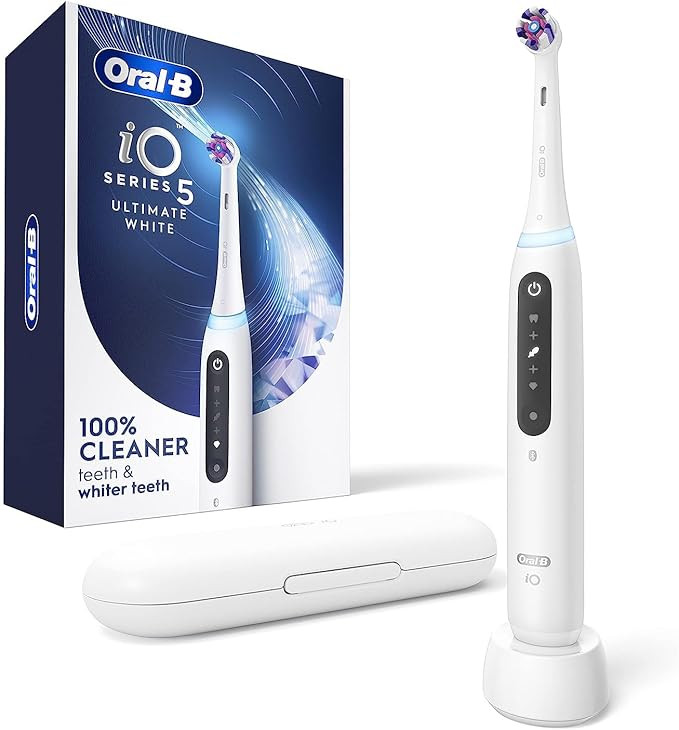 Oral-B iO Series 5 Ultimate White Rechargeable Electric Toothbrush with Visible Pressure Sensor, ... | Amazon (US)