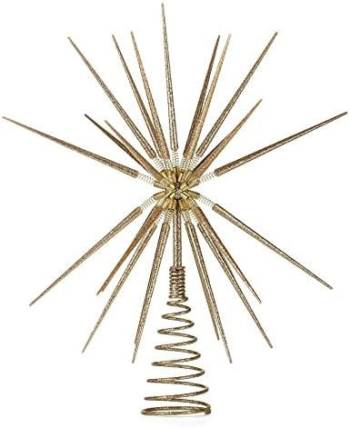 Christmas Tree Topper, 16 Inch Gold Moravian Star Tree Topper Xmas Decorations, Big 3D Rustic Retro  | Amazon (US)