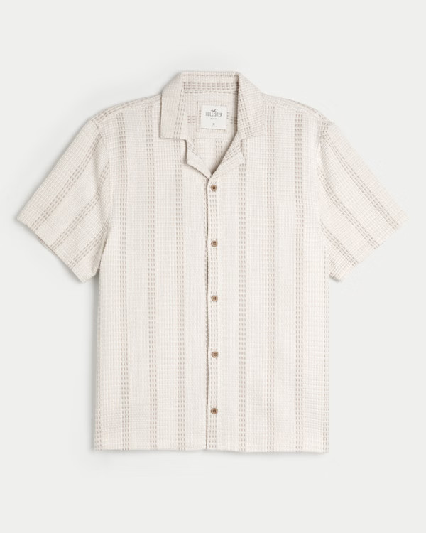 Boxy Short-Sleeve Textured Shirt | Hollister (US)