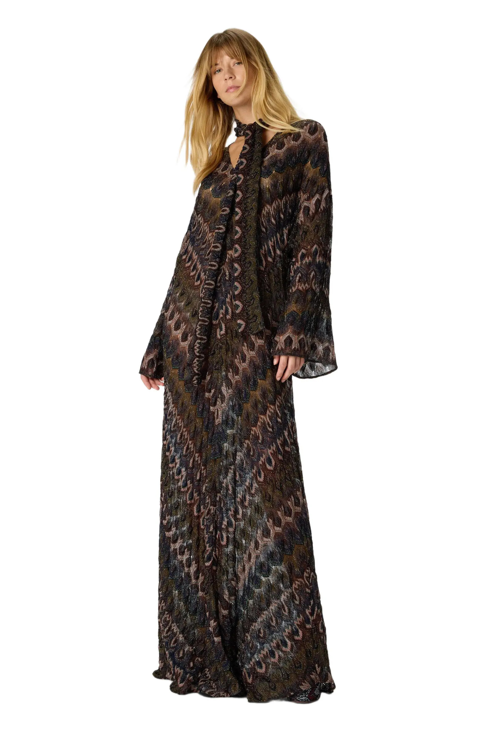 Missoni Long Lamé Viscose Dress With Removable Sash | Nordstrom | Nordstrom