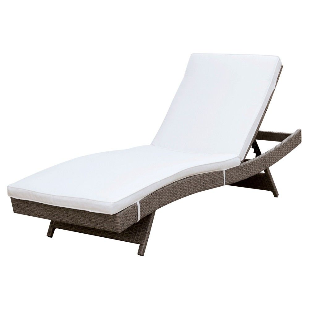 Ledger Modern Curved Patio Chaise with Adjustable Back - Furniture of America | Target