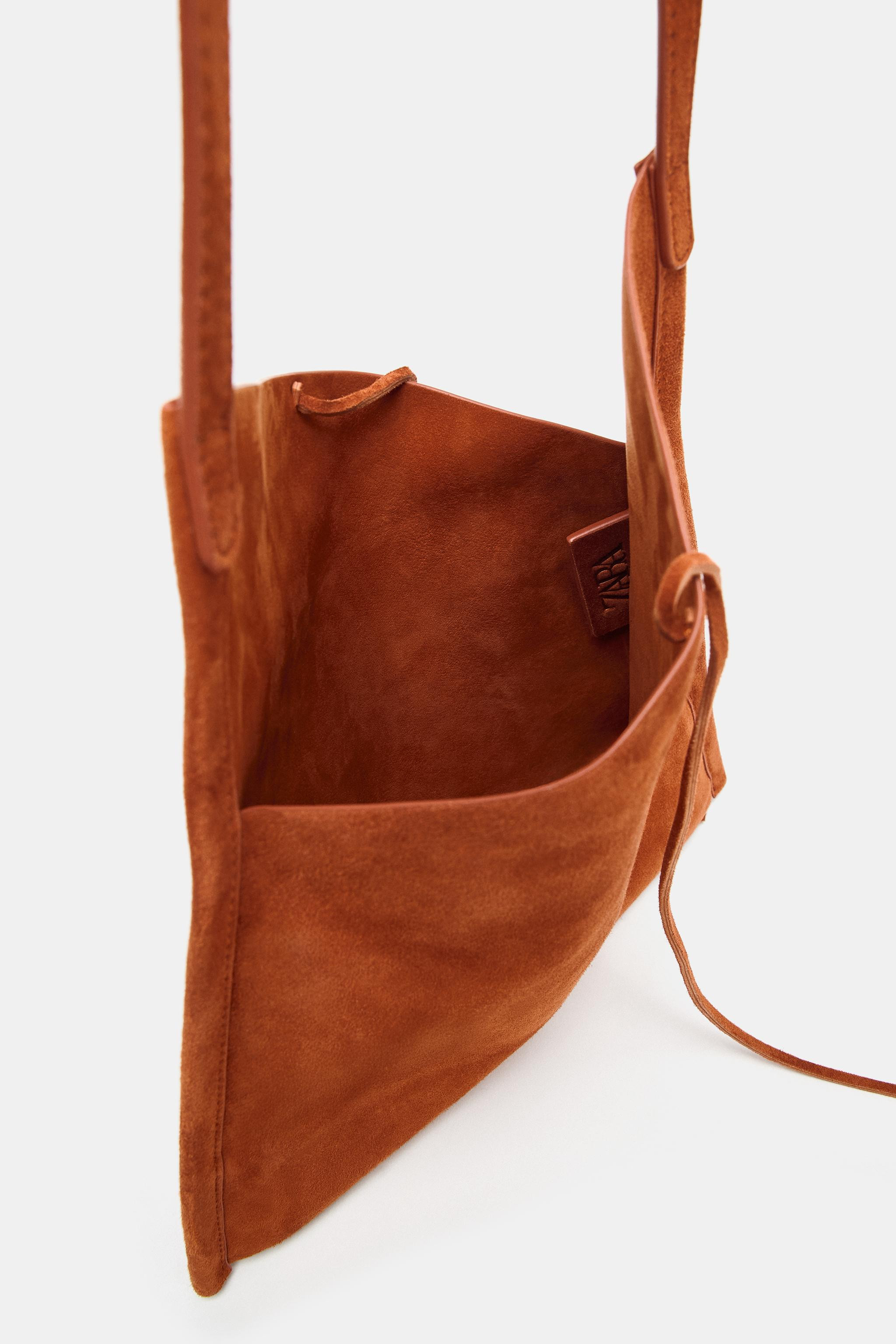 FLAT LEATHER MINI BAG WITH TIE CLOSURE | Zara Canada