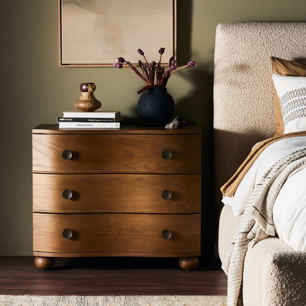 Tariel 32'' W Solid Wood Nightstand | Wayfair North America