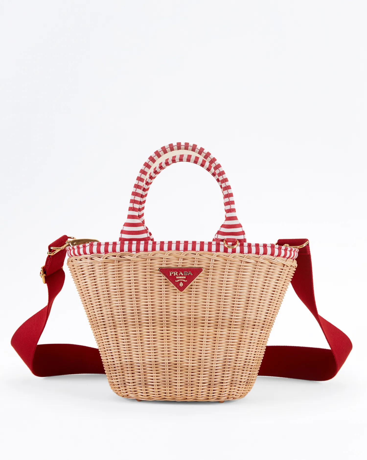 Canvas Wicker Midollino Small Basket Bag | Vivrelle