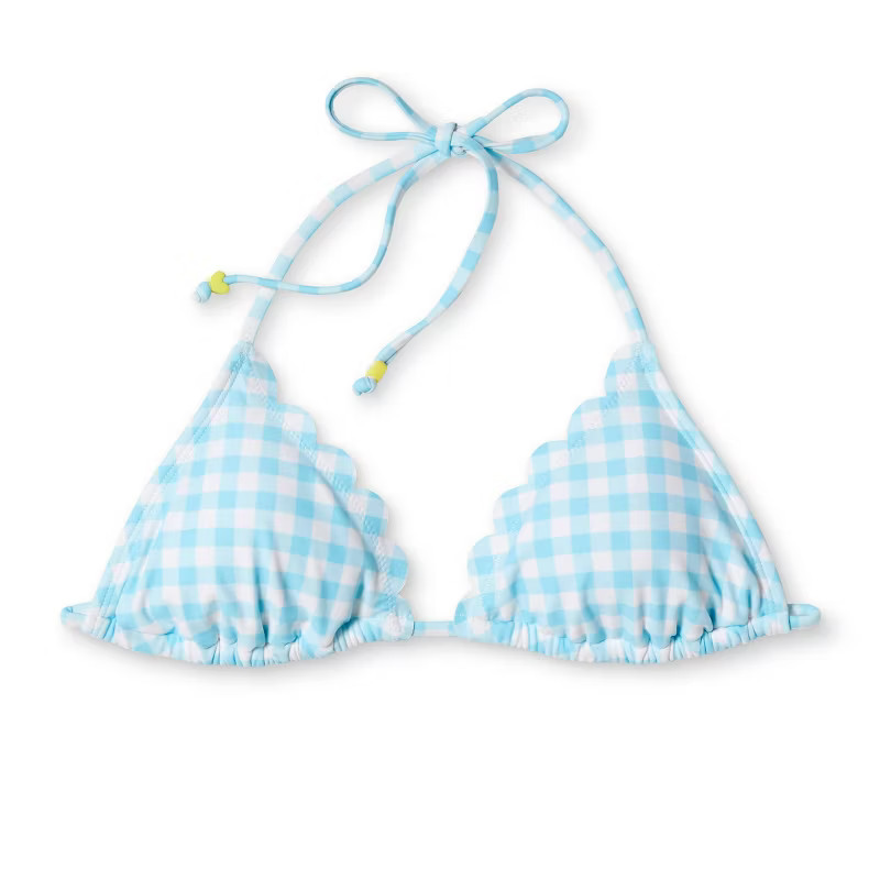 Women's Gingham Triangle Bikini Top - Stoney Clover Lane x Target Blue | Target