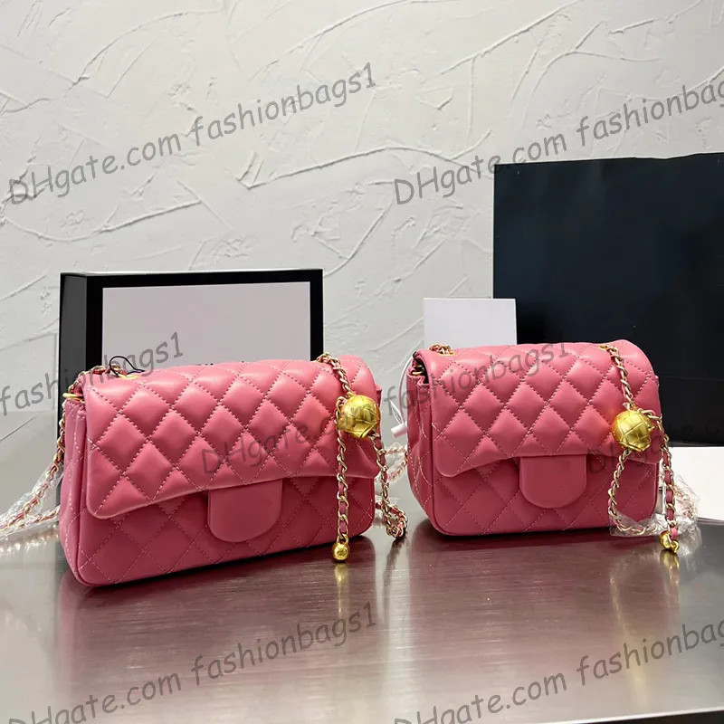 Womens Lambskin Gold Crush Ball Quilted Bags Cosmetic Case Classic Mini Flap Sqaure Purse GHW Cro... | DHGate