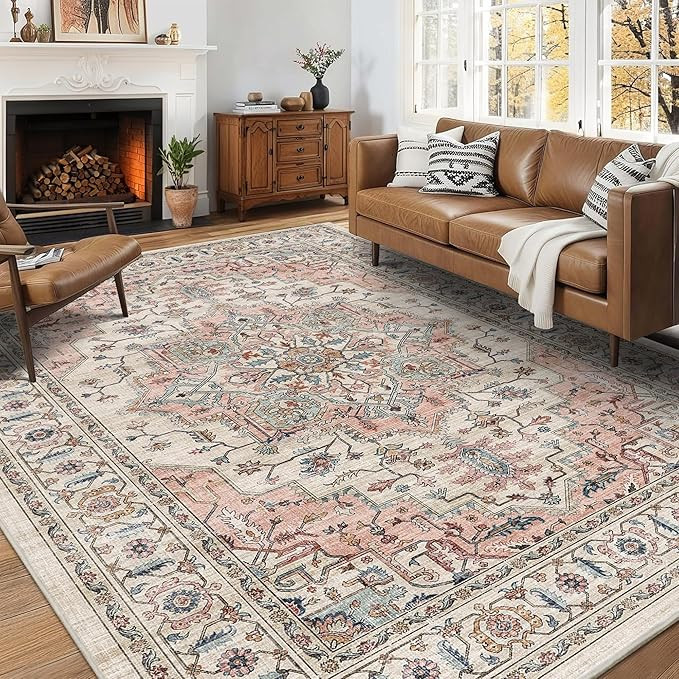 5x7 Area Rugs for Living Room Ultra-Soft Washable Rug Vintage Distressed Boho Area Rug, Non-Slip ... | Amazon (US)
