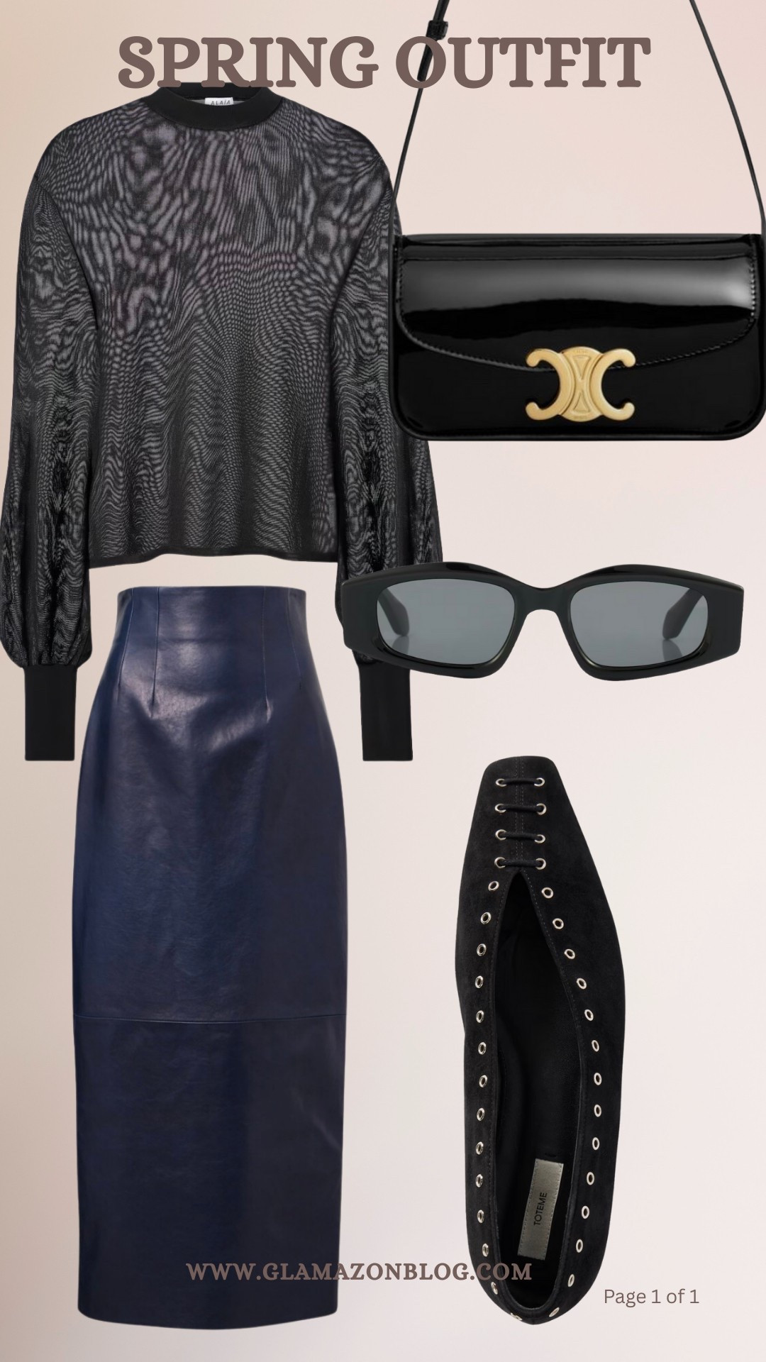Chic outfit, khaite skirt, leather midi skirt, toteme shoes, flats, sheer top, alaia top, alaia sunglasses 

#LTKeurope #LTKspring #LTKsummer