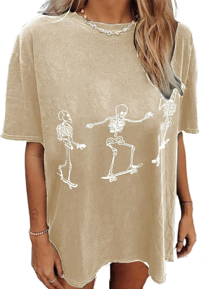 Avanova Women's Leopard Print Tops Short Sleeve Round Neck Casual Loose T Shirt | Amazon (US)