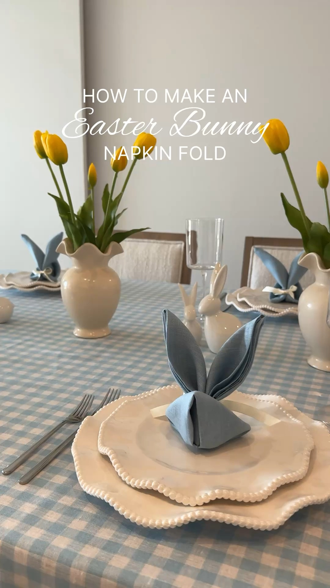 A cute napkin fold for Easter! 🐰 

#napkinfold #bunnynapkinfold #easter #easternapkinfold #napkinfolding 

#LTKSeasonal #LTKHome