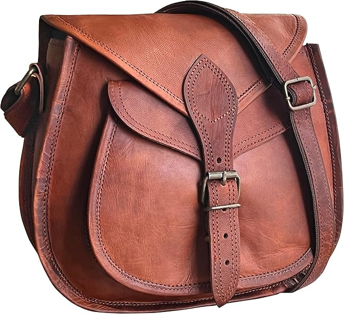 RUSTIC TOWN Leather Crossbody Satchel Bag Vintage Purses Handbags for Women | Amazon (US)