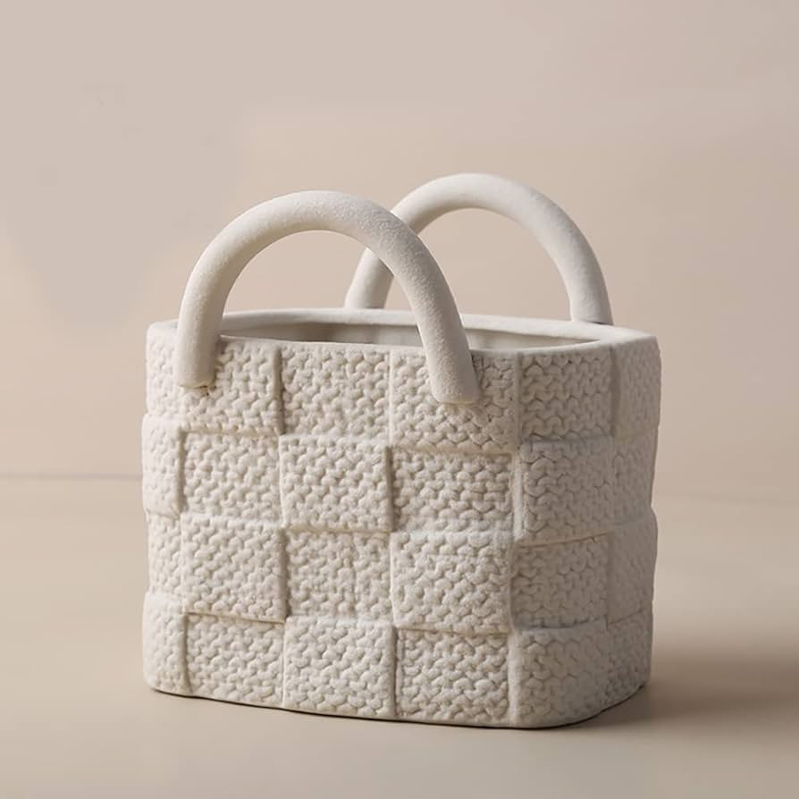 Ceramic Vase, Small Modern Flower Vase for Home Decor,Handbag Collection Creative Ceramic Floral ... | Amazon (US)