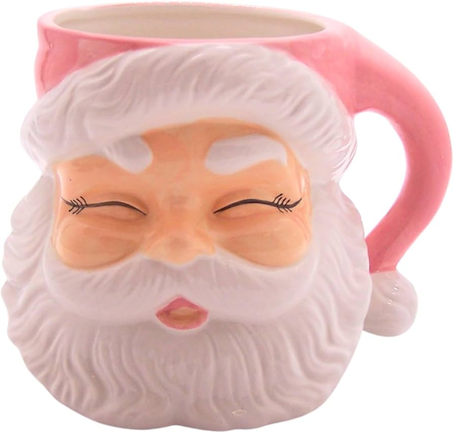 Raz Imports Jingle & Cocoa 7.5" Pink Santa Container | Amazon (US)