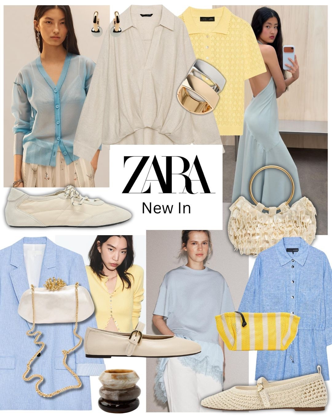 ZARA NEW IN

blue dress yellow cardigan blue blazer linen blouse yellow bag slim sneakers clutch bag transparent cardigan blue shirt blue trousers linen trousers resin bangles 

#ZARA

#LTKeurope #LTKuk #LTKspring