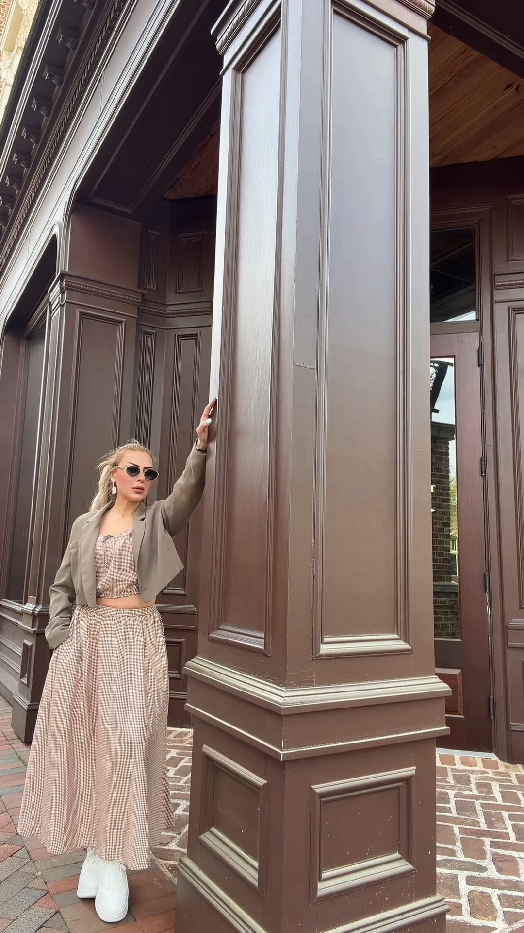 Women's Short Puff Sleeve Tie Top - A New Day™ Brown Gingham S

#LTKootd #LTKActive #LTKvlog