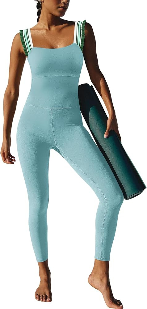 ReachMe Jumpsuits for Women Workout Leggings Romper Athletic Summer Outfits Yoga Gym Clothes Body... | Amazon (US)