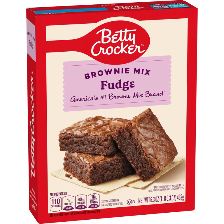 Betty Crocker Fudge Brownie Mix, For a Rich & Decadent Dessert, 1 Box, 16.3 oz | Walmart (US)
