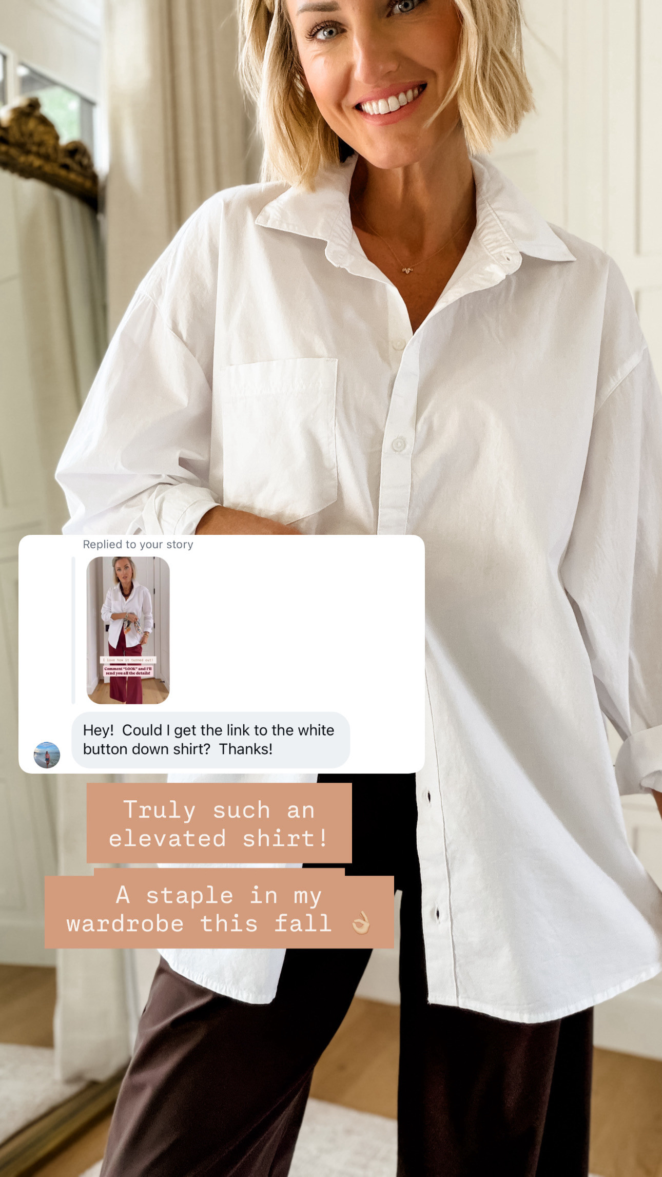 This button down is going to be on rotation for me this Fall! It will even transition great into other seasons! An affordable staple. Wearing M shirt and XS pants

Loverly grey, old navy, white buttondown, brown pants, fall fashion, affordable style inspo  

 #LTKootd #LTKSeasonal #LTKWorkwear