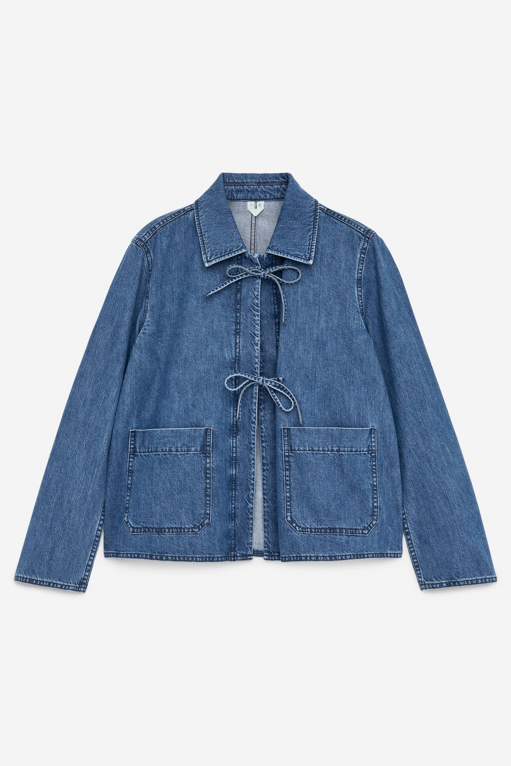 Tie-Band Denim Overshirt - Blue - Ladies | H&M GB | H&M (UK, MY, IN, SG, PH, TW, HK)