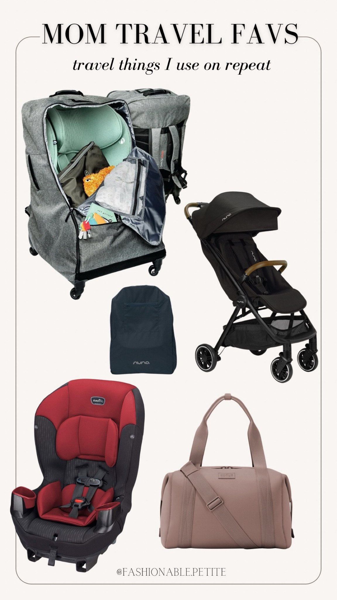 Mom travel favorites! I use a light weight travel car seat, wheeled car seat bag, a travel stroller, and Dagne Dover carry on bag.
Toddlers, toddler travel, baby gear, family travel, airplane favorites, luggage, stroller, car seat 

#LTKTravel #LTKKids #LTKBaby