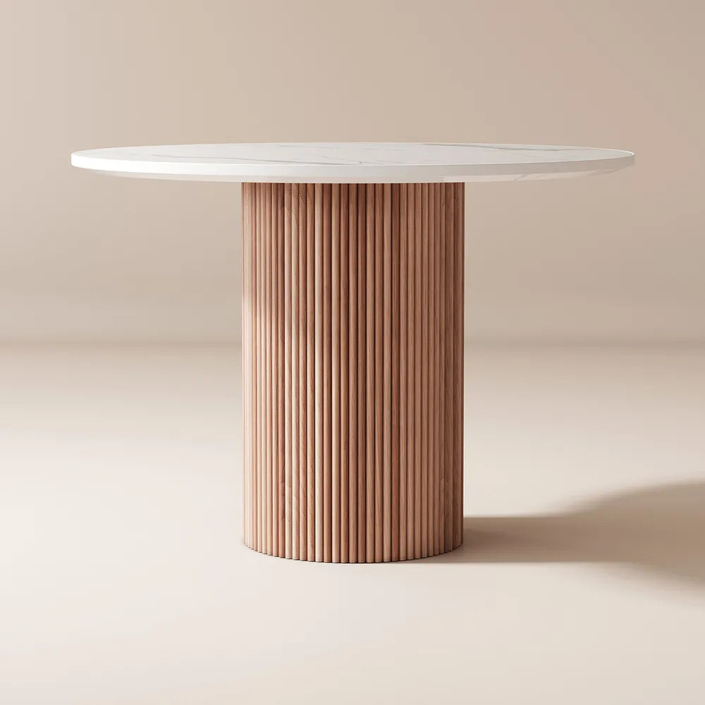 Magnus Round Sintered Stone Dining Table, 39" | Hernest