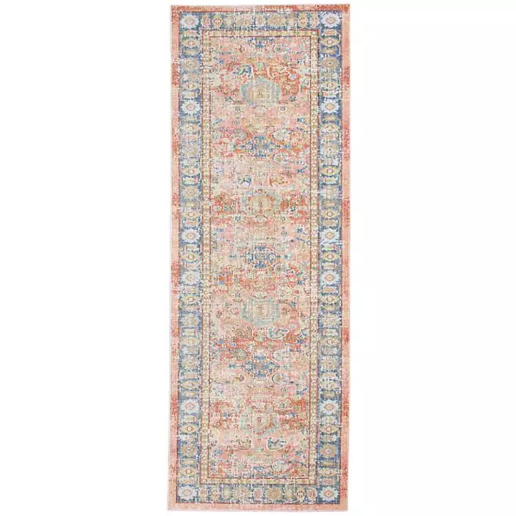 Coral Vintage Border Runner, 2x8 | Kirkland's Home