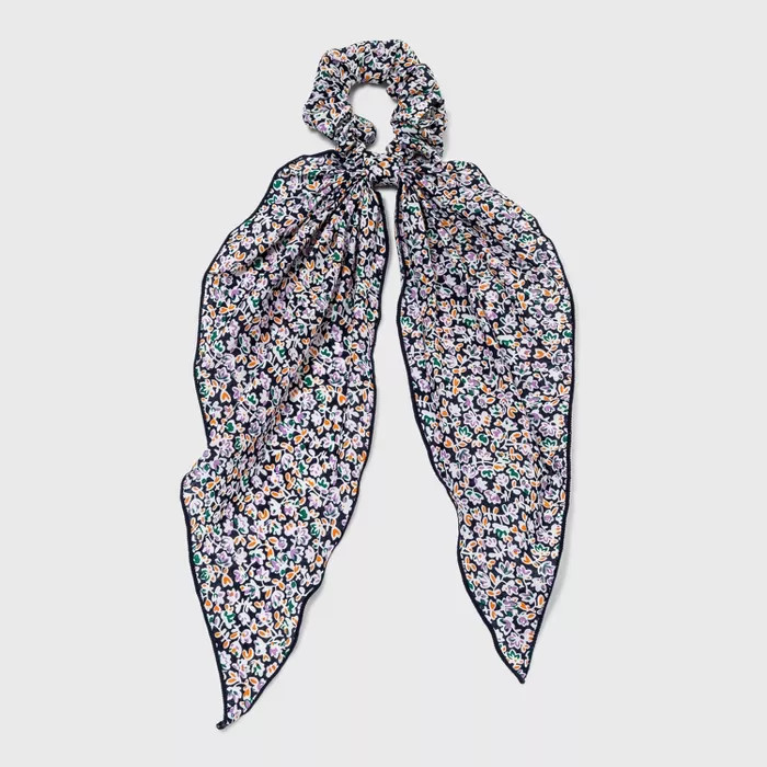 Floral Print Hair Twister with Tail - Universal Thread™ Navy | Target