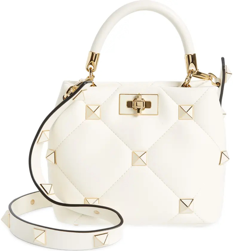 Enameled Roman Stud Leather Top Handle Bag | Nordstrom