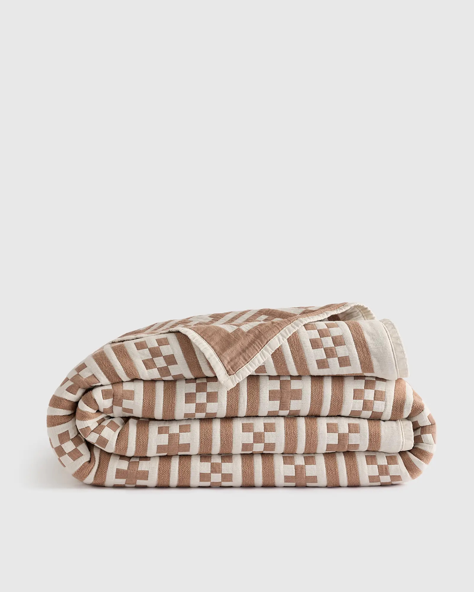 Organic Cotton Jacquard Geo Coverlet | Quince
