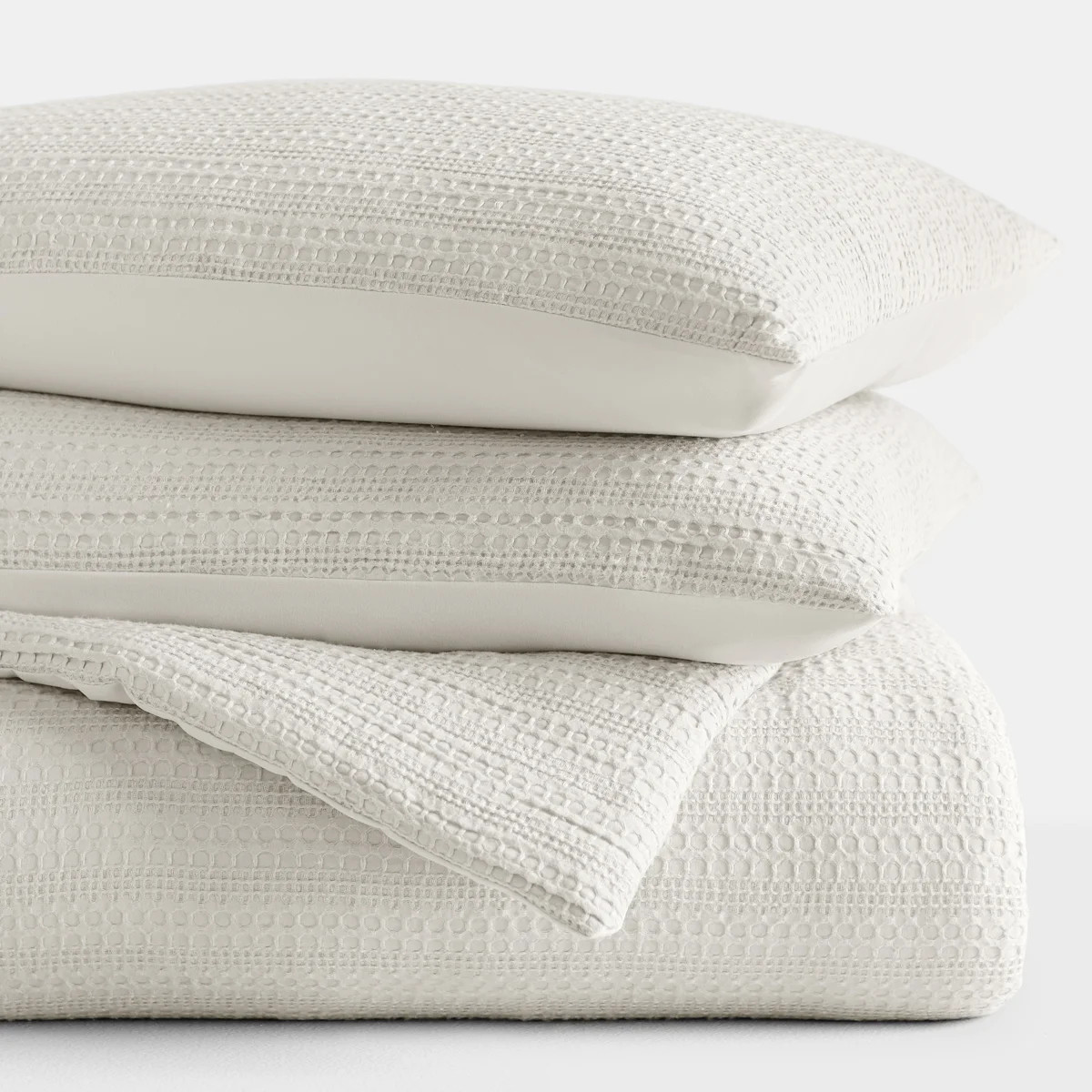 Waffle Textured 3-PC Comforter Set All Season Down-Alternative Ultra Soft Bedding | Wayfair North America