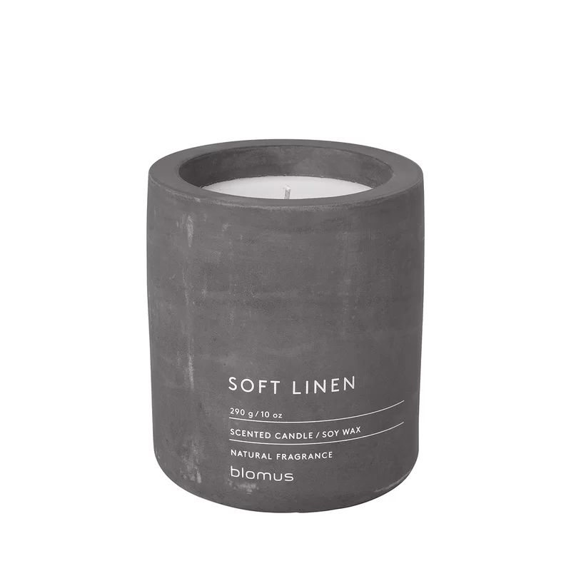 Fraga Soft Linen Scented Jar Candle with Concrete Holder | Wayfair North America