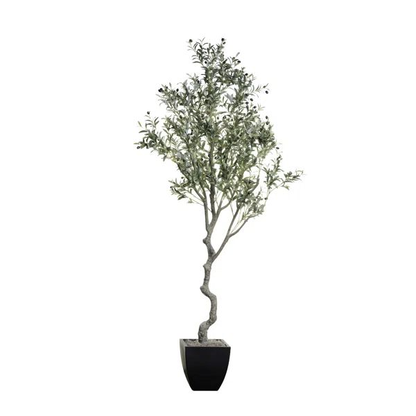 96" Artificial Olive Tree Tree in Pot Liner | Wayfair Professional