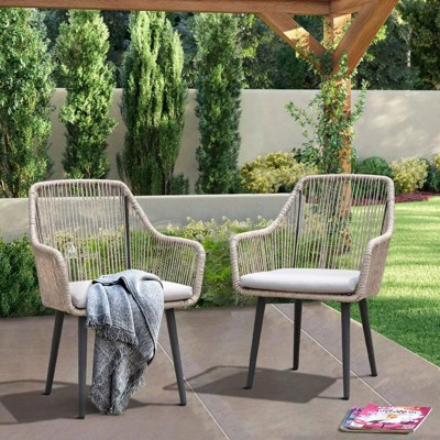 SUGOLD Outdoor Patio Dining Chairs Set of 2, Outdoor PE Rattan Chairs with Armrest and Cushions, Outdoor Furniture Set | Target