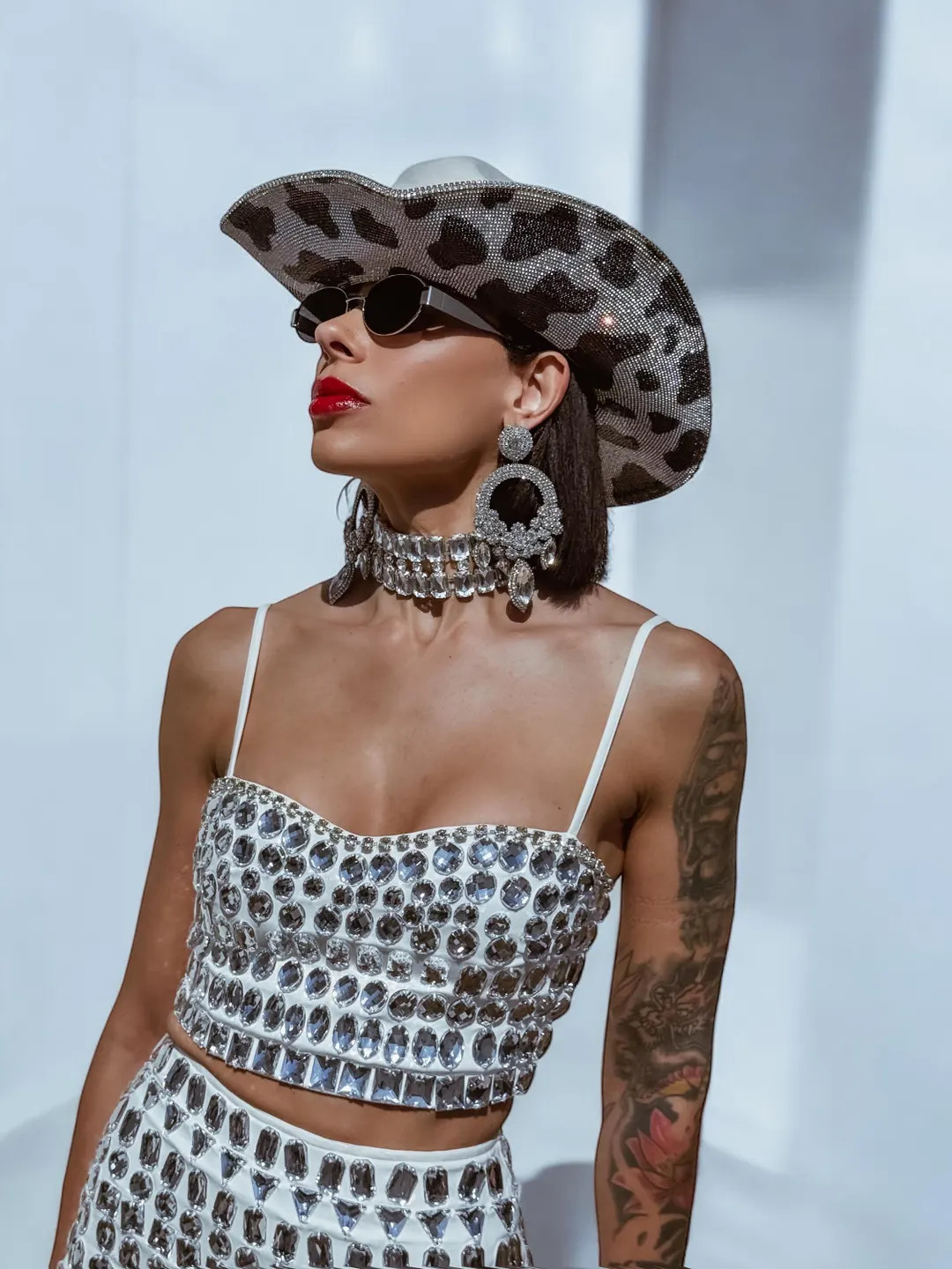 Rhinestone Cow Diamond Cowboy Hat, Western Glam Cowboy Hat, Diamond Embellished Festival Hat,shin... | Etsy (US)