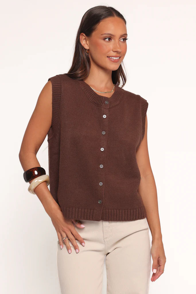 Weston Knit Vest - Dark Chocolate | Petal & Pup (AU)